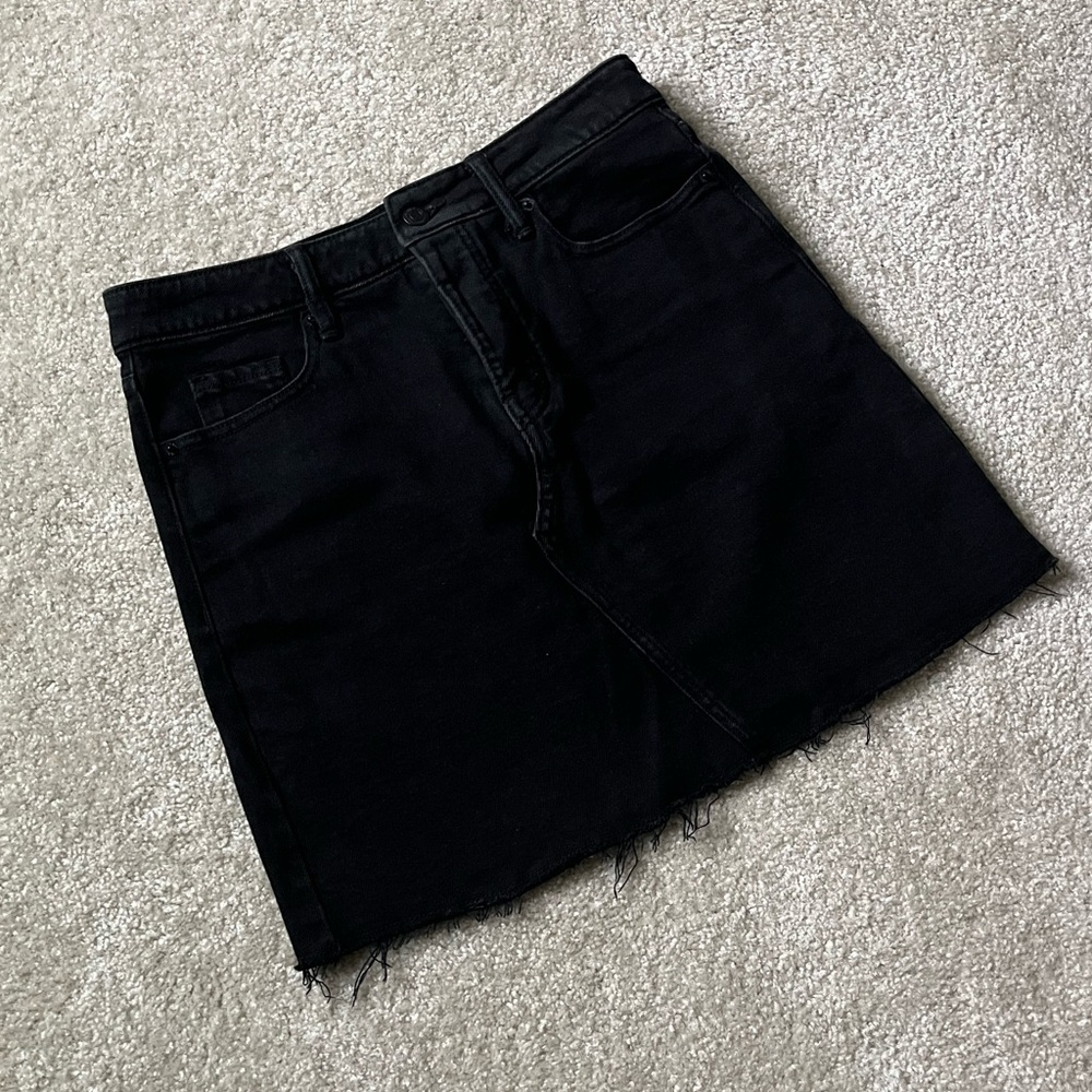 Old Navy Black Denim High-Rise Mini Skirt Size 4